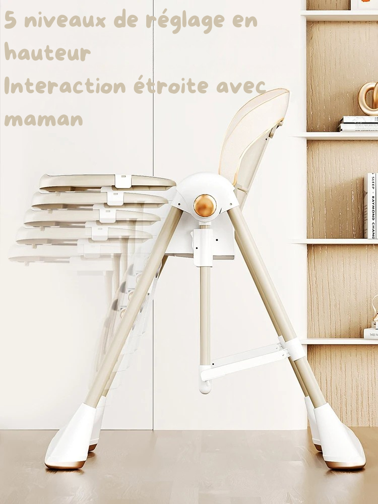 Chaise Haute Bébé 2-en-1 avec Mode Bercante - Confort et Liberté de 6 Mois à 3 Ans