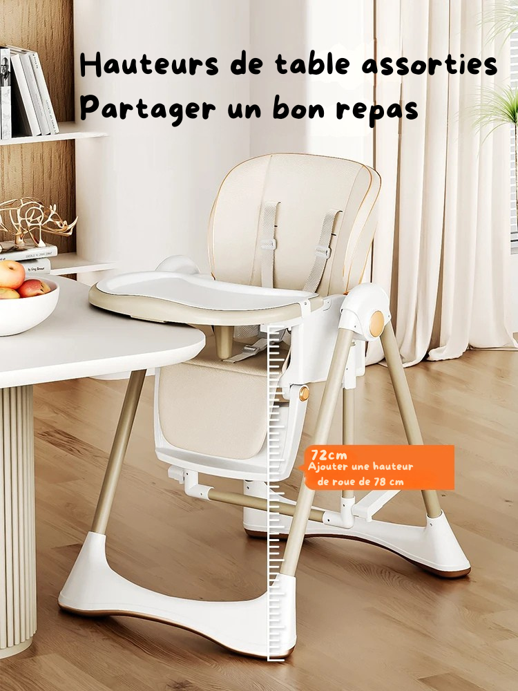 Chaise Haute Bébé 2-en-1 avec Mode Bercante - Confort et Liberté de 6 Mois à 3 Ans
