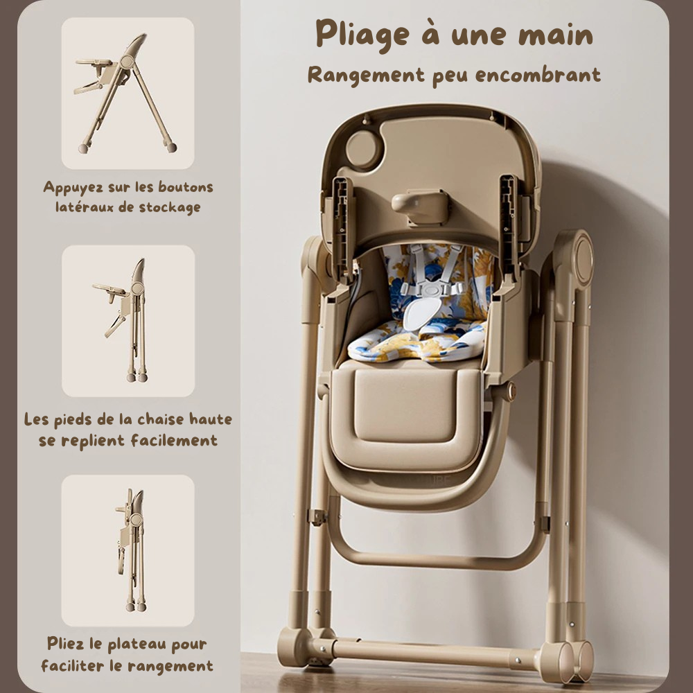Chaise Haute Bébé 3-en-1 Évolutive : Le Siège Ultime de 0 à 6 Ans