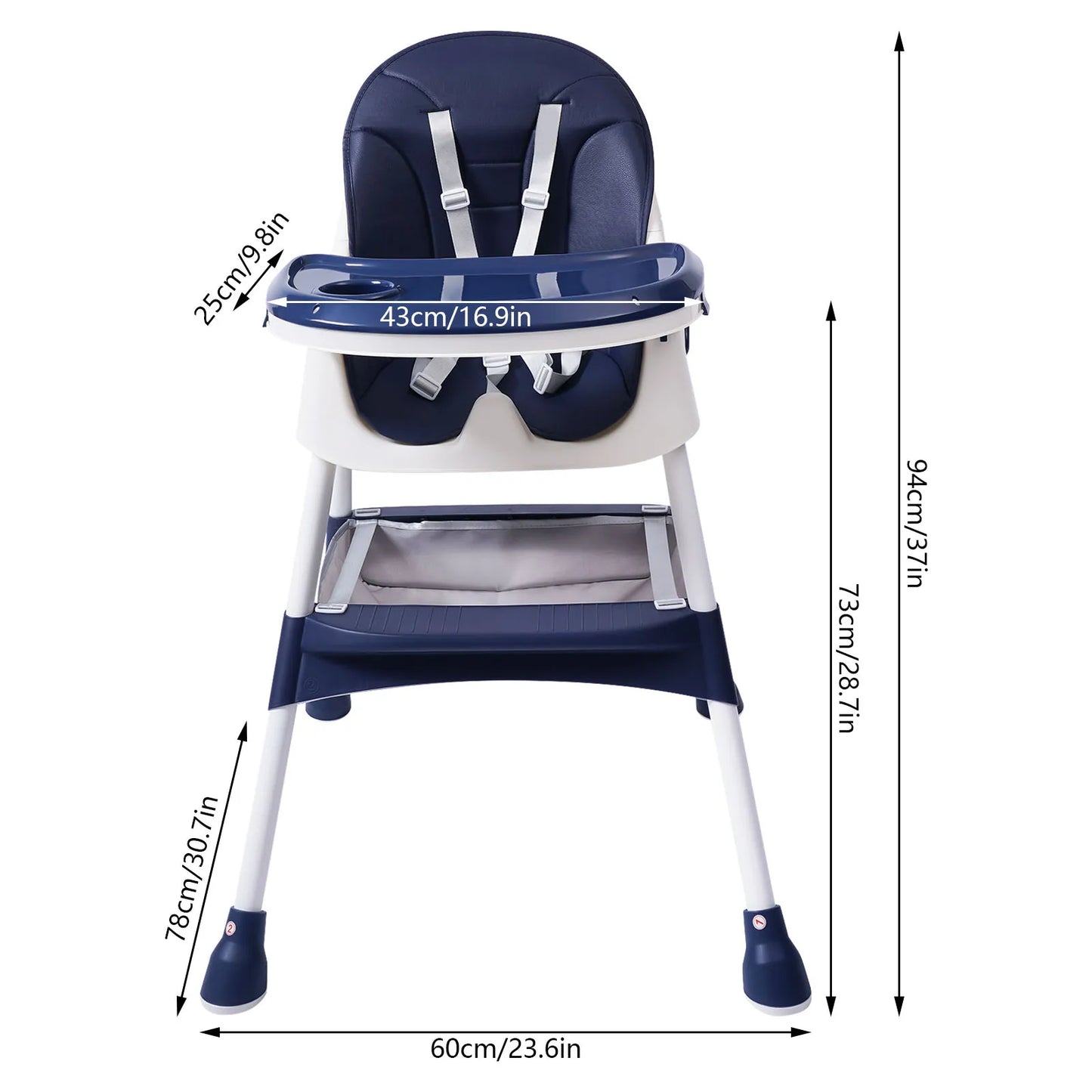 Chaise Haute Bébé - Design Ergonomique et Dimensions Optimisées