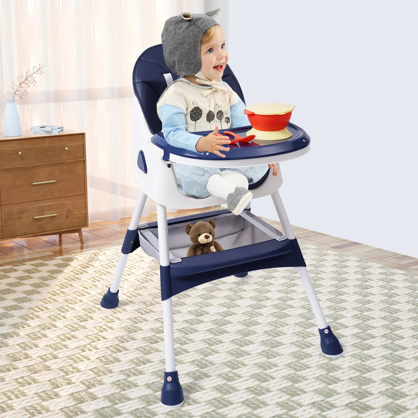 Chaise Haute Bébé - Design Ergonomique et Dimensions Optimisées