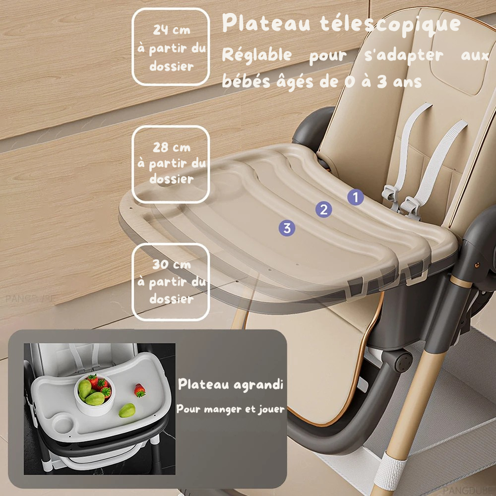 Chaise Haute Bébé Évolutive 8 en 1 : Sécurité, Confort et Polyvalence Ultimes