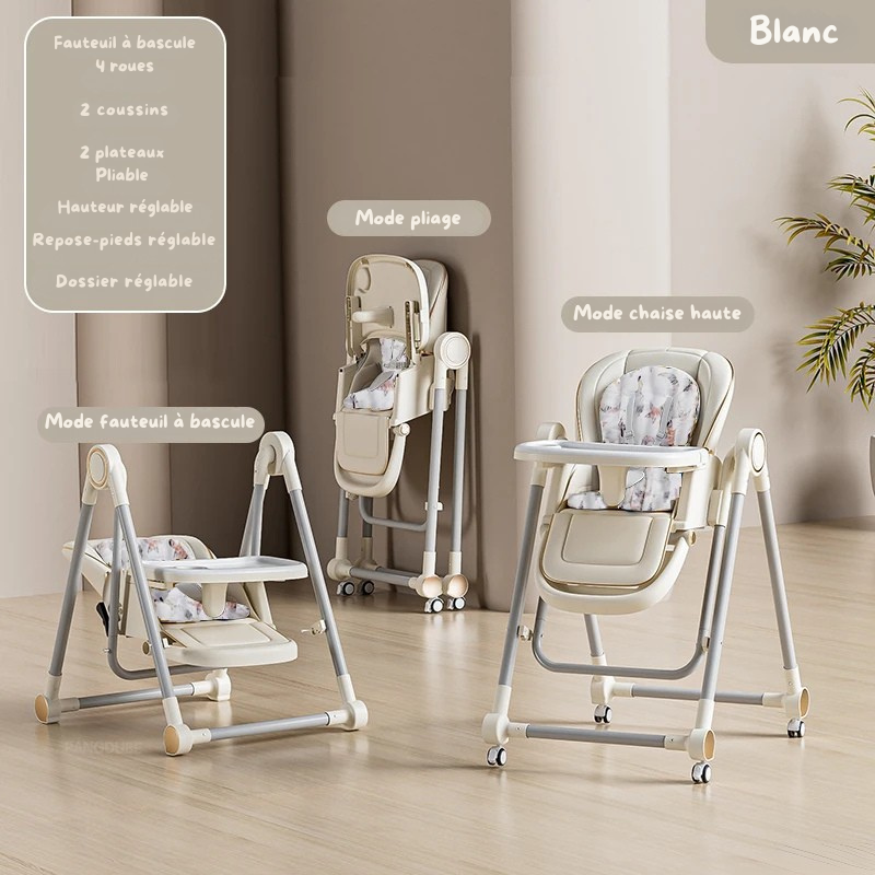 Chaise Haute Bébé 3-en-1 Évolutive : Le Siège Ultime de 0 à 6 Ans
