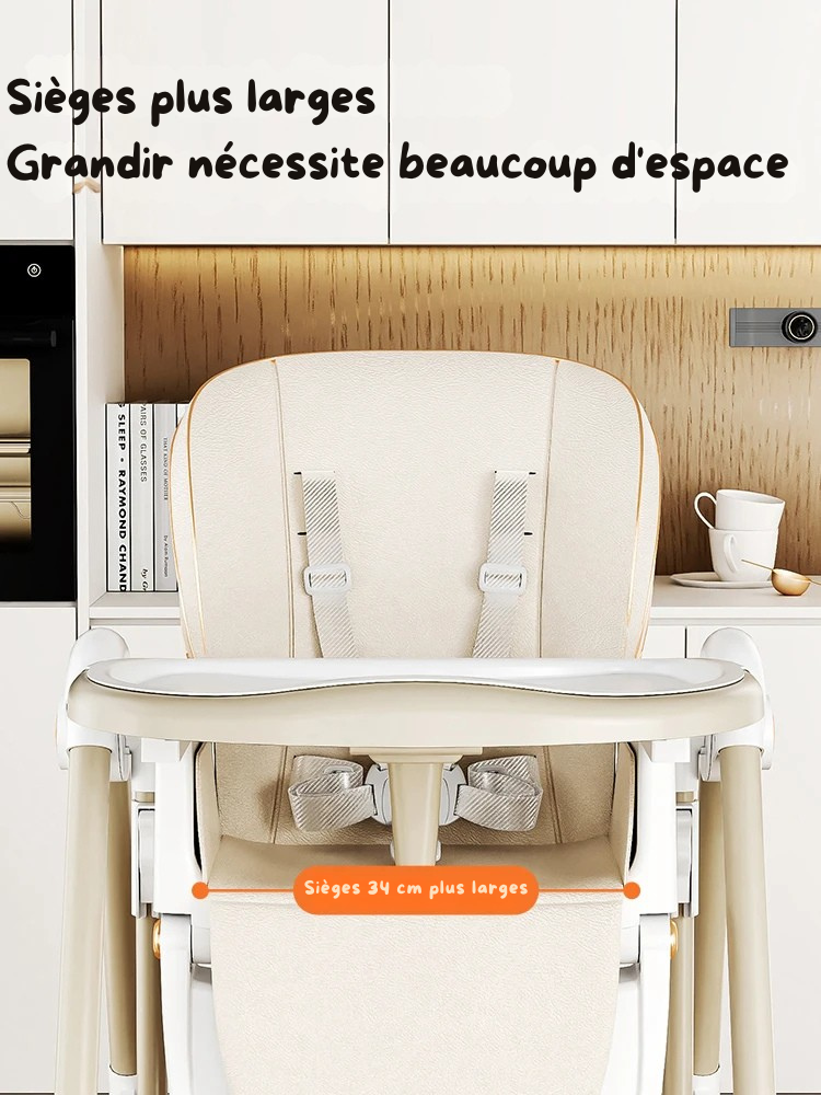 Chaise Haute Bébé 2-en-1 avec Mode Bercante - Confort et Liberté de 6 Mois à 3 Ans