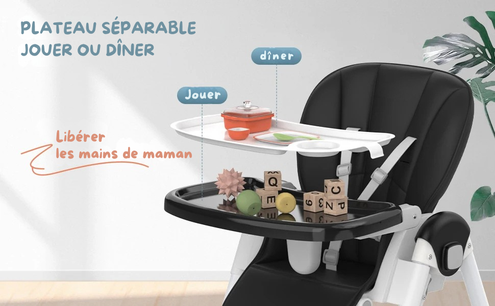 Chaise Haute Évolutive 8-en-1 - L'Alliance Parfaite du Confort et de la Sécurité (6-36 mois)