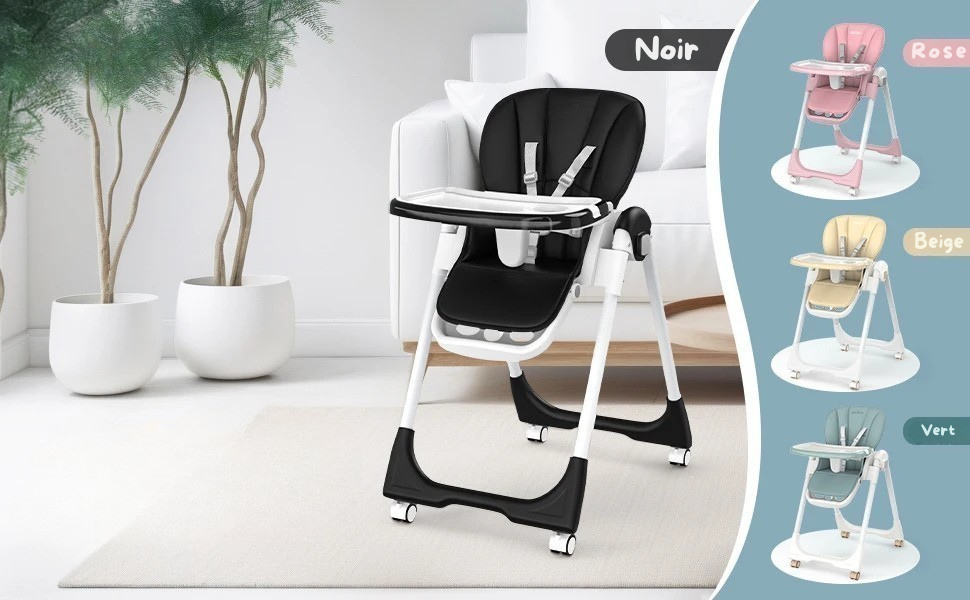 Chaise Haute Évolutive 8-en-1 - L'Alliance Parfaite du Confort et de la Sécurité (6-36 mois)