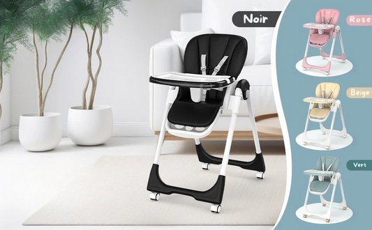 Chaise Haute Évolutive 8-en-1 - L'Alliance Parfaite du Confort et de la Sécurité (6-36 mois)