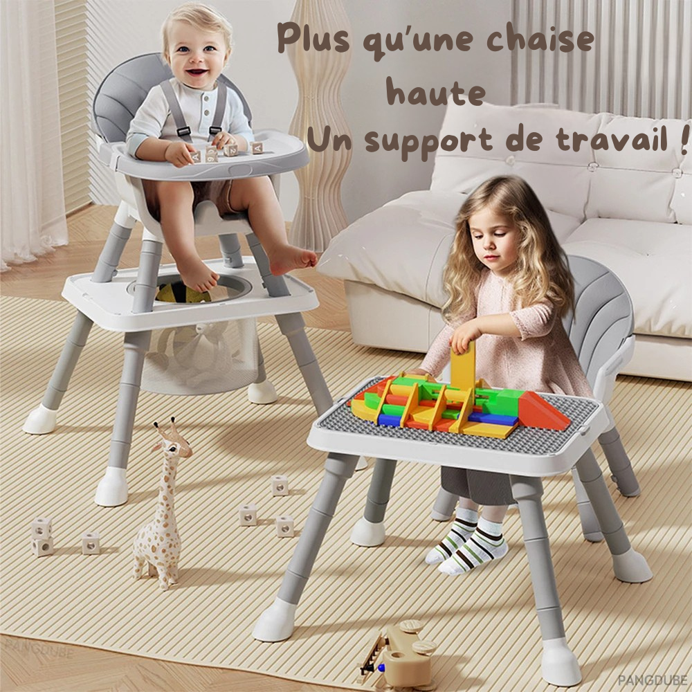 Chaise Haute Bébé 7-en-1 Évolutive - Le Compagnon de Croissance de 0 à 8 Ans