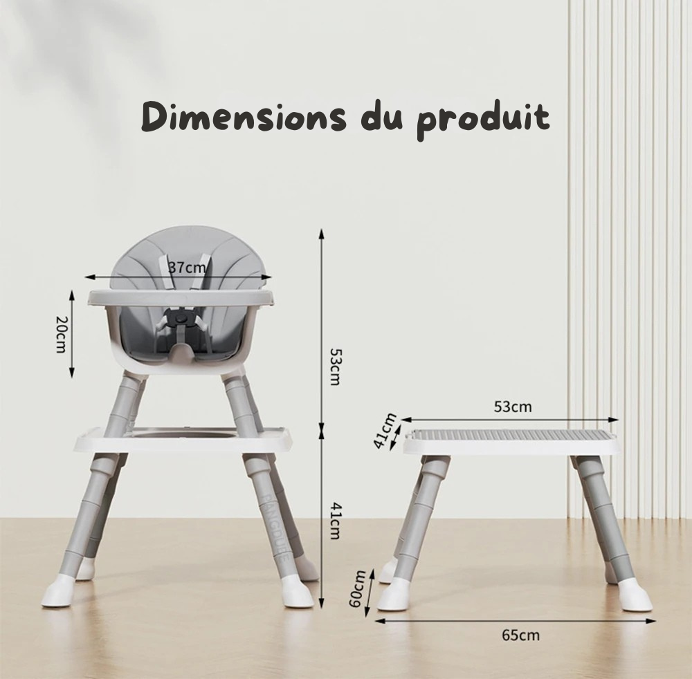 Chaise Haute Bébé 7-en-1 Évolutive - Le Compagnon de Croissance de 0 à 8 Ans