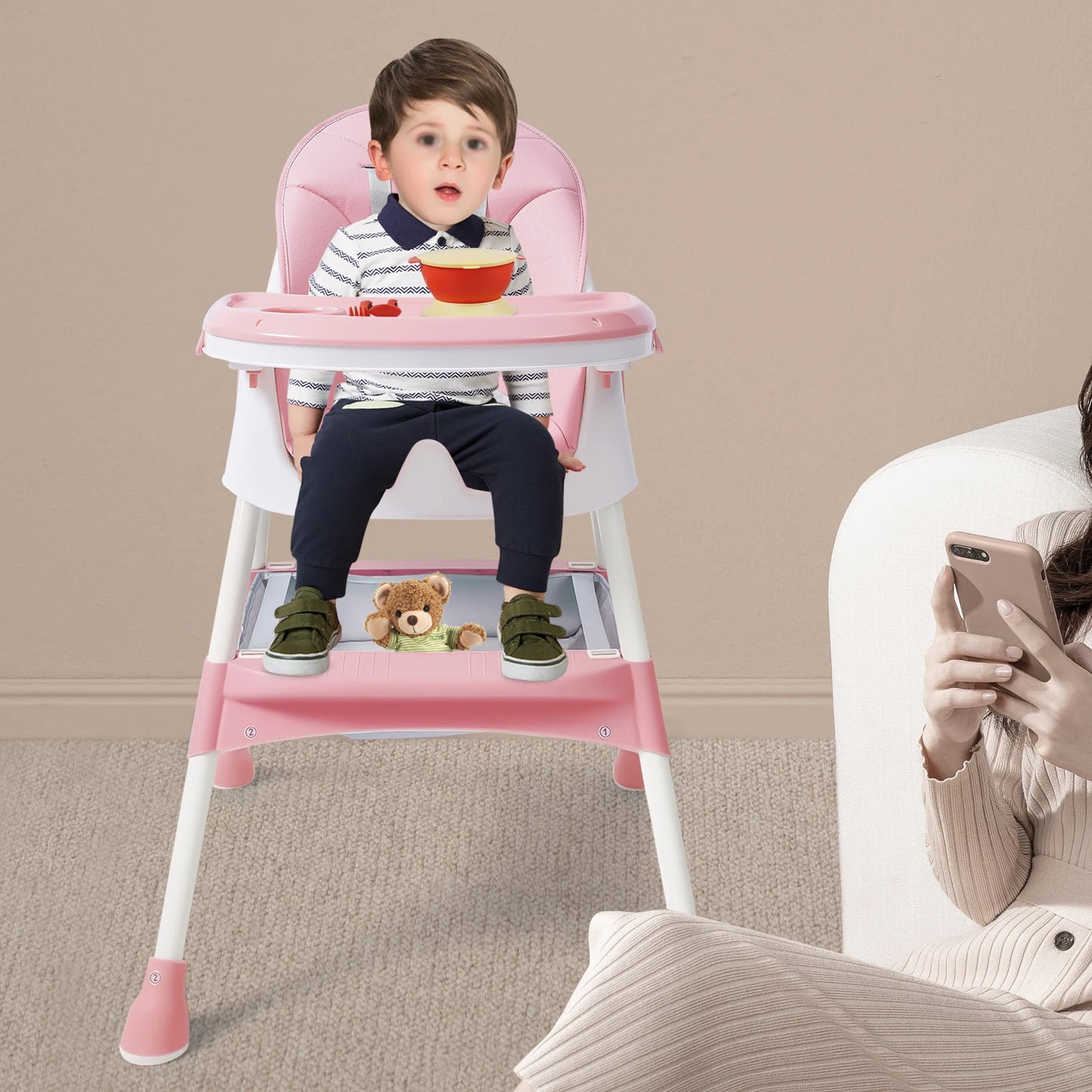 Chaise Haute Bébé Moderne - Hauteur Réglable 3 en 1 pour un Confort Optimal