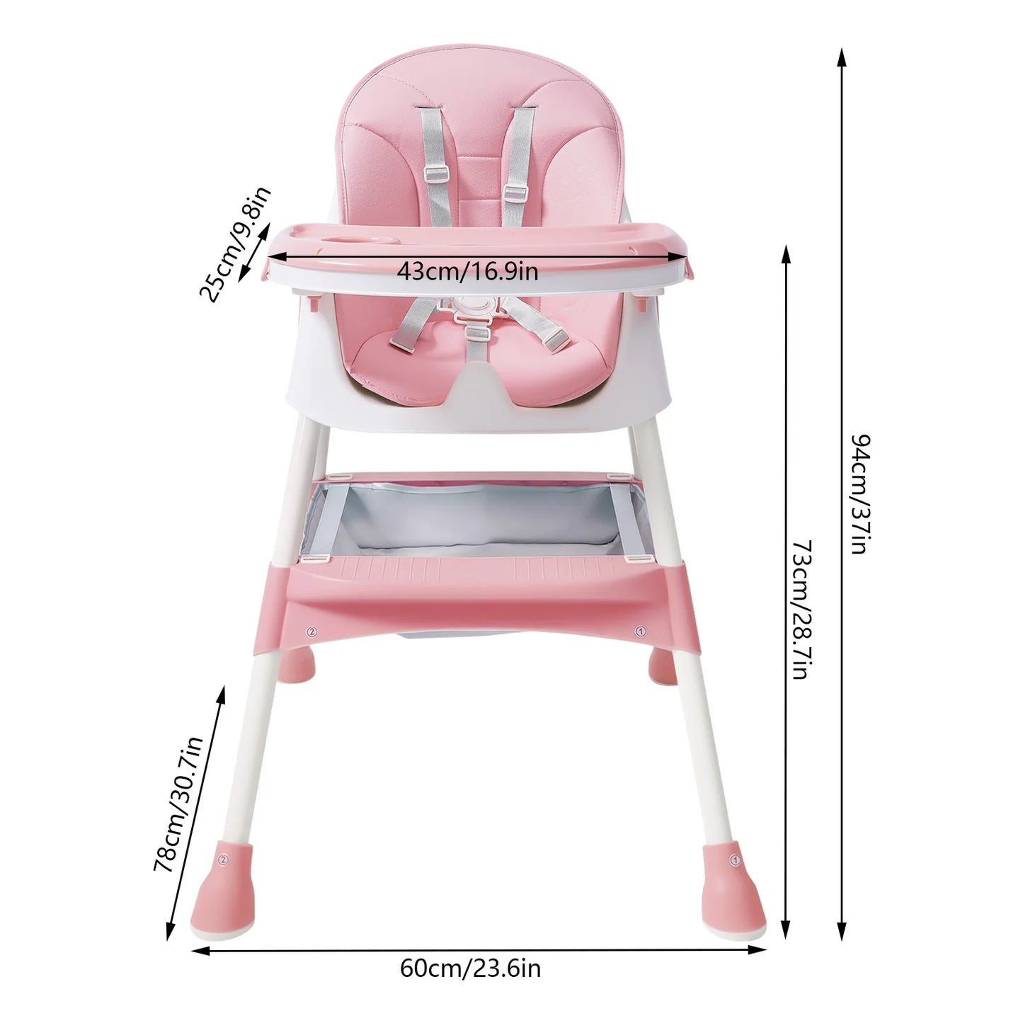 Chaise Haute Bébé Moderne - Hauteur Réglable 3 en 1 pour un Confort Optimal