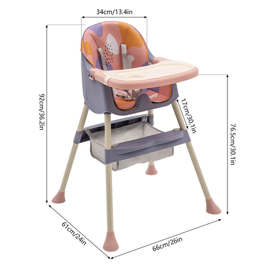 Chaise Haute Bébé Ergonomique - Confort et Soutien Optimal pour les Repas