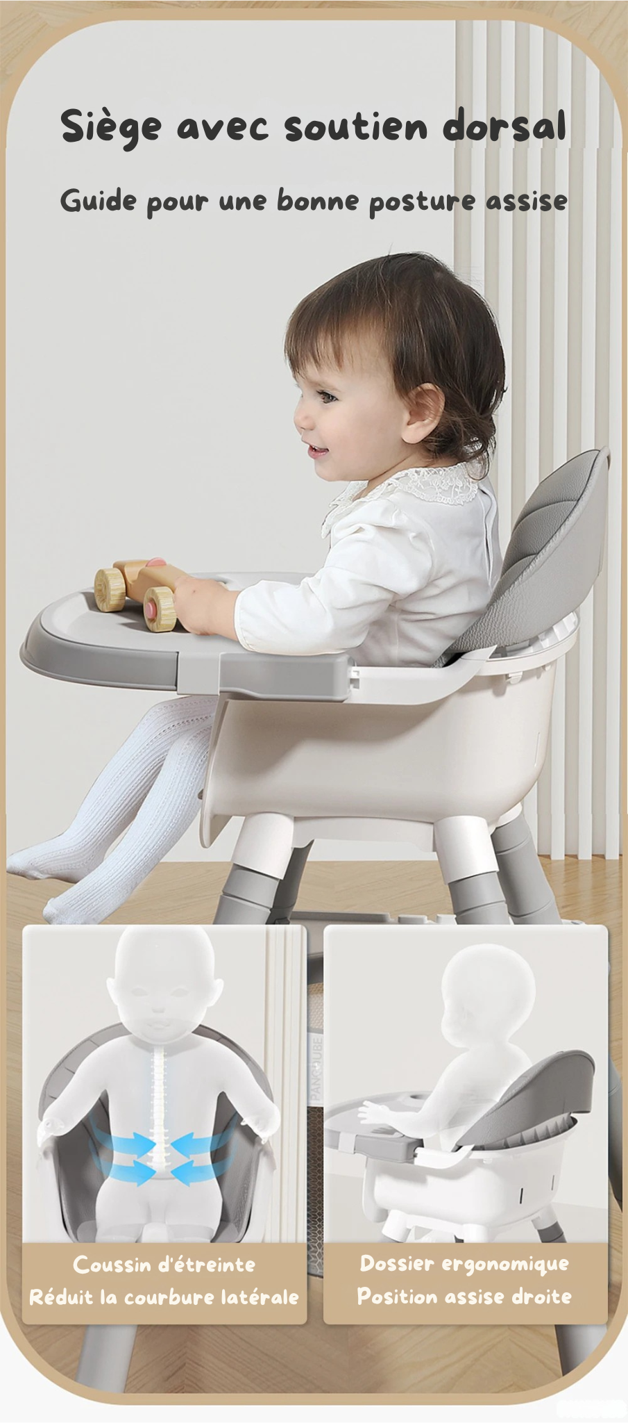 Chaise Haute Bébé 7-en-1 Évolutive - Le Compagnon de Croissance de 0 à 8 Ans